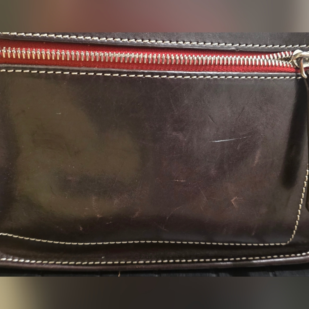 Dooney & Bourke Dark Brown Leather Crossbody Bag - Picture 5 of 9